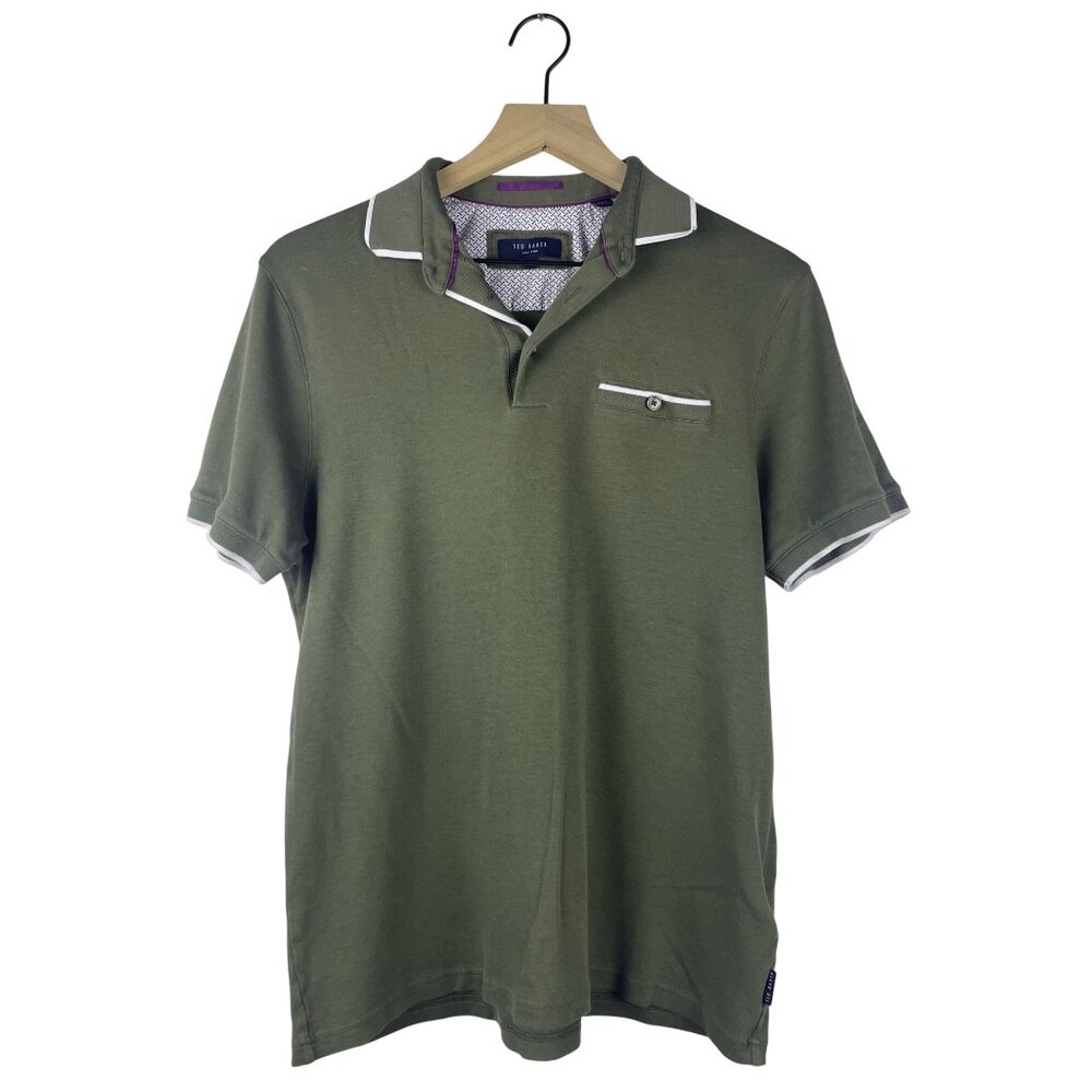 Ted Baker London Short Sleeve Pocket Polo T-Shirt Men's 3 Contrast Collar Cotton